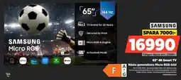 Power Samsung 65" 4K Smart TV Nästa generations Micro RGB-bild erbjuda