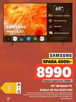 Power Samsung 65" 4K Smart-TV Briljant 4K Neo QLED-bild erbjuda