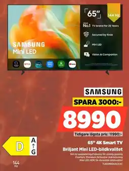 Power Samsung 65" 4K Smart TV Briljant Mini LED-bildkvalitet erbjuda