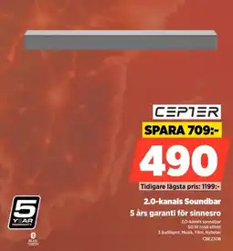Power Cepter 2.0-kanals Soundbar 5 års garanti för sinnesro erbjuda