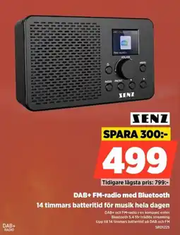 Power Senz DAB+ FM-radio med Bluetooth 14 timmars batteritid för musik hela dagen erbjuda