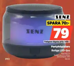 Power Senz Partyhögtalare Roliga LED-ljus erbjuda