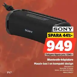 Power Sony Bluetooth-högtalare Massiv bas i en kompakt design erbjuda