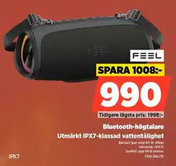 Power Feel Bluetooth-högtalare Utmärkt IPX7-klassad vattentålighet erbjuda