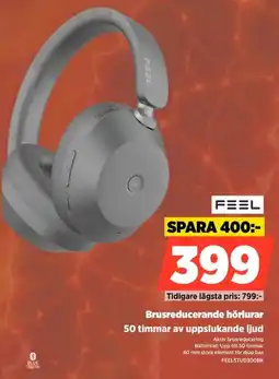 Power Feel Brusreducerande hörlurar 50 timmar av uppslukande ljud erbjuda