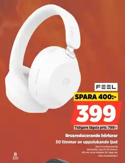 Power Feel Brusreducerande hörlurar 50 timmar av uppslukande ljud erbjuda