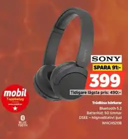 Power Sony Trådlösa hörlurar erbjuda