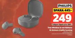 Power Philips True Wireless in-ear-hörlurar 36 timmars trådlös lyssning erbjuda