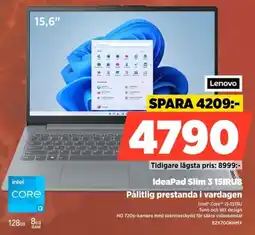 Power Lenovo IdeaPad Slim 3 15IRU8 Pålitlig prestanda i vardagen erbjuda