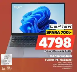 Power Cepter 15,6" bärbar dator Full HD IPS-nivå panel erbjuda