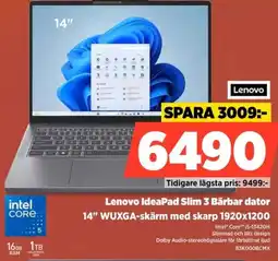 Power Lenovo IdeaPad Slim 3 Bärbar dator 14" WUXGA-skärm med skarp 1920x1200 erbjuda