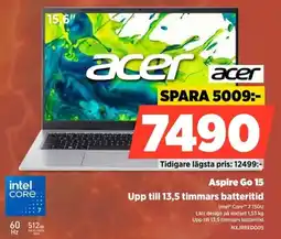 Power Acer Aspire Go 15 Upp till 13,5 timmars batteritid erbjuda