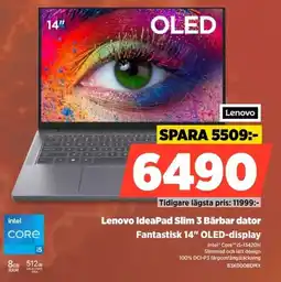 Power Lenovo IdeaPad Slim 3 Bärbar dator Fantastisk 14" OLED-display erbjuda