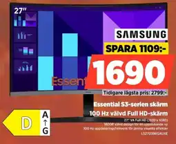 Power Samsung Essential S3-serien skärm 100 Hz välvd Full HD-skärm erbjuda