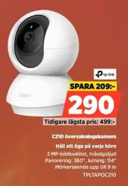Power Tp-link C210 övervakningskamera Håll ett öga på varje hörn erbjuda