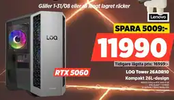 Power Lenovo LOQ Tower 26ADR10 Kompakt 26L-design erbjuda