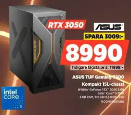 Power ASUS TUF Gaming 500 Kompakt 15L-chassi erbjuda