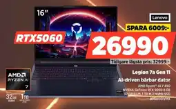 Power Lenovo Legion 7a Gen 11 Al-driven bärbar dator erbjuda