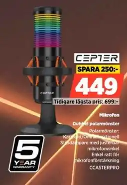 Power Cepter Mikrofon Dubbel polarmönster erbjuda
