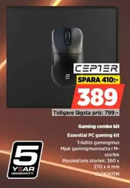 Power Cepter Gaming combo kit Essential PC gaming kit erbjuda