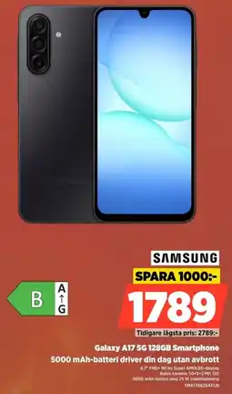Power Samsung Galaxy A17 5G 128GB Smartphone 5000 mAh-batteri driver din dag utan avbrott erbjuda