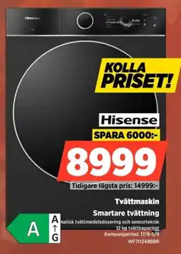 Power Hisense Tvättmaskin Smartare tvättning erbjuda