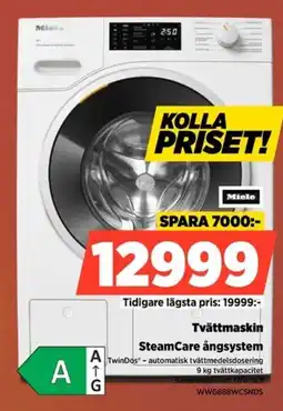 Power Miele Tvättmaskin SteamCare ångsystem erbjuda