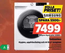Power Samsung Torktumlare Hygien, uppfräschning och Al Dry+ program erbjuda