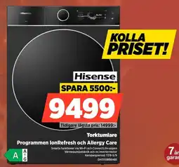 Power Hisense Torktumlare Programmen lonRefresh och Allergy Care erbjuda