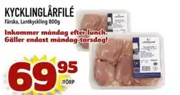 Din Mat Kycklinglårfilé färska, lantkyckling erbjuda