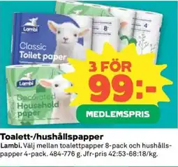 Coop Konsum Toalett-/hushållspapper erbjuda