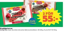 Coop Konsum Kryddiga korvar erbjuda