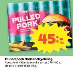 Coop Konsum Pulled pork/kebab/kyckling erbjuda