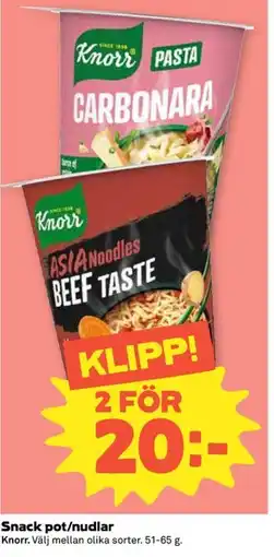 Coop Konsum Snack pot/nudlar erbjuda