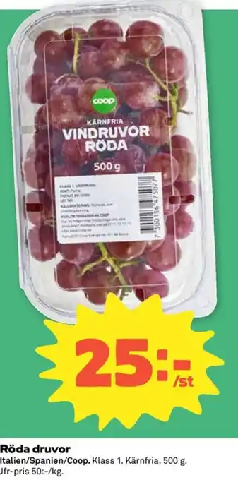 Coop Konsum Röda druvor erbjuda