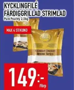 Matdax Kycklingfilé färdiggrillad strimlad erbjuda