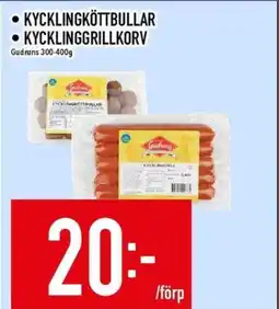 Matdax Kycklingköttbullar *kycklinggrillkorv erbjuda