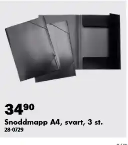 Biltema Snoddmapp A4, svart, 3 st. erbjuda