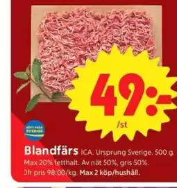 ICA Supermarket Blandfärs erbjuda