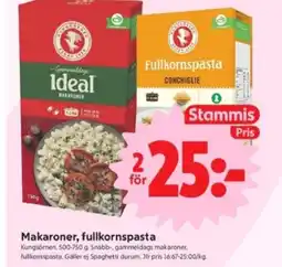 ICA Supermarket Makaroner, fullkornspasta erbjuda
