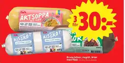 ICA Supermarket Bruna bönor, risgröt, ärter med fläsk erbjuda