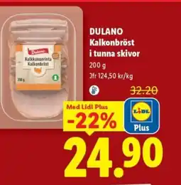 Lidl DULANO Kalkonbröst i tunna skivor erbjuda