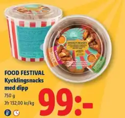 Lidl FOOD FESTIVAL Kycklingsnacks med dipp erbjuda