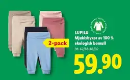 Lidl LUPILU Mjukisbyxor av 100% ekologisk bomull erbjuda