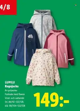 Lidl LUPILU Regnjacka erbjuda