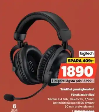 Power Logitech Trådlöst gamingheadset erbjuda