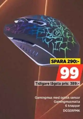 Power Gamingmus med optisk sensor erbjuda
