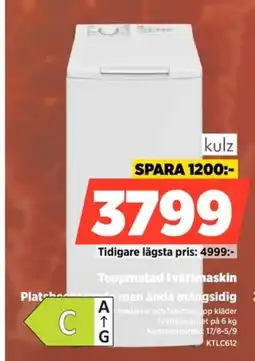 Power Kulz Toppmatad tvättmaskin erbjuda