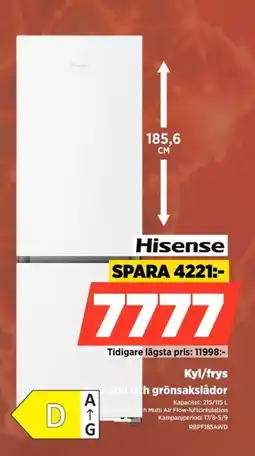 Power Hisense Kyl/frys -zon och grönsakslådor erbjuda