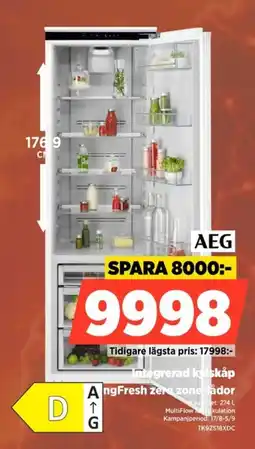 Power Aeg Integrerad kylskåp AngFresh zero zone-lådor erbjuda